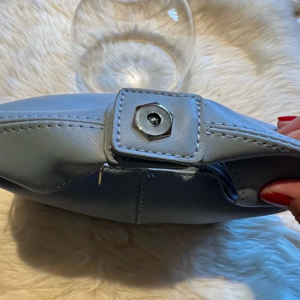 Honey Blue Snap Top Handle Bag